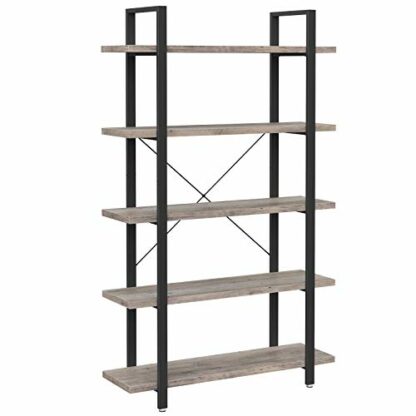 VASAGLE Bookshelf, 5-Tier Industrial Stable Bookcase, Storage Rack - Image 2