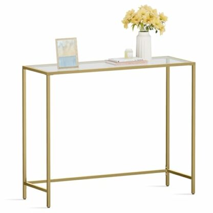 VASAGLE Console Table, Tempered Glass Sofa Table, Modern Entryway Table - Image 2