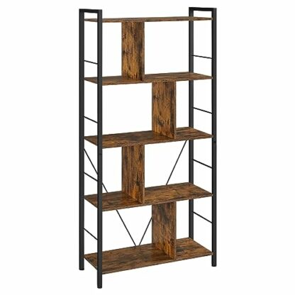 VASAGLE Industrial 8-Compartment Bookshelf, 4-Tier Bookcase with 8 Open Slots, Display Storage Rack, for Office, Living Room, Bedroom, 31.5 x 13 x 58.7 Inches - Image 2