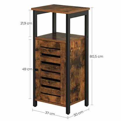 VASAGLE Nightstand, End, Stackable Side, Coffee Table with Open Front Storage Compartment, Retro Rustic Chic Wood Look, Accent Furniture with Metal Legs, Vintage LET54X, 42 x 35 x 52 cm 4 VASAGLE Nightstand, End, Stackable Side, Coffee Table with Open Front Storage Compartment, Retro Rustic Chic Wood Look, Accent Furniture with Metal Legs, Vintage LET54X, 42 x 35 x 52 cm - Image 4