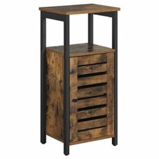 VASAGLE Nightstand, End, Stackable Side, Coffee Table with Open Front Storage Compartment, Retro Rustic Chic Wood Look, Accent Furniture with Metal Legs, Vintage LET54X, 42 x 35 x 52 cm