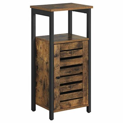 VASAGLE Nightstand, End, Stackable Side, Coffee Table with Open Front Storage Compartment, Retro Rustic Chic Wood Look, Accent Furniture with Metal Legs, Vintage LET54X, 42 x 35 x 52 cm 2 VASAGLE Nightstand, End, Stackable Side, Coffee Table with Open Front Storage Compartment, Retro Rustic Chic Wood Look, Accent Furniture with Metal Legs, Vintage LET54X, 42 x 35 x 52 cm - Image 2