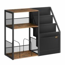 VASAGLE Record Player Stand, 3-Tier Side Table, Vinyl Record Storage up to 140 Albums, End Table for Living Room, Bedroom, Rustic Brown LET276K01