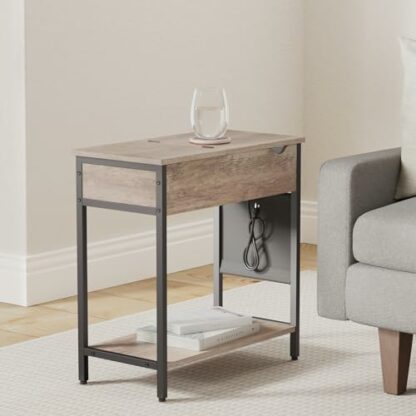 VASAGLE Side Table with USB Ports and Outlets - Image 3