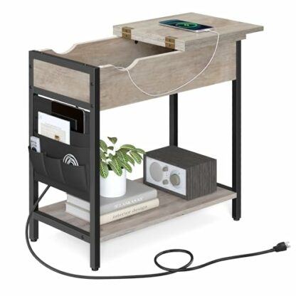 VASAGLE Side Table with USB Ports and Outlets - Image 2