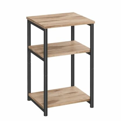 VASAGLE Sofa Side Table, 3-Tier End Table, Bedside Table with Steel Frame, for Living Room, Bedroom, Home Office, Industrial Style - Image 2