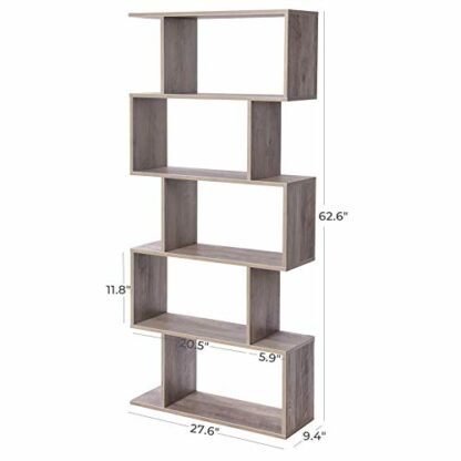 VASAGLE Wooden Bookcase, Display Shelf and Room Divider, Freestanding Decorative Storage Shelving, 5-Tier Bookshelf - Image 4