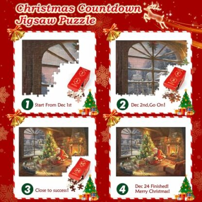 VATOS Advent Calendar Puzzle 2024: 1008Pcs Christmas Jigsaw Puzzle for Adults and Kids, Christmas 24 Days Santa Countdown Calendar Puzzles, Stocking Stuffers Advent Puzzle Games Toys Gifts 3 VATOS Advent Calendar Puzzle 2024: 1008Pcs Christmas Jigsaw Puzzle for Adults and Kids, Christmas 24 Days Santa Countdown Calendar Puzzles, Stocking Stuffers Advent Puzzle Games Toys Gifts - Image 3