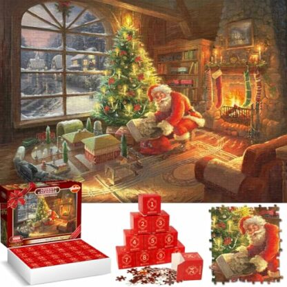 VATOS Advent Calendar Puzzle 2024: 1008Pcs Christmas Jigsaw Puzzle for Adults and Kids, Christmas 24 Days Santa Countdown Calendar Puzzles, Stocking Stuffers Advent Puzzle Games Toys Gifts 2 VATOS Advent Calendar Puzzle 2024: 1008Pcs Christmas Jigsaw Puzzle for Adults and Kids, Christmas 24 Days Santa Countdown Calendar Puzzles, Stocking Stuffers Advent Puzzle Games Toys Gifts - Image 2