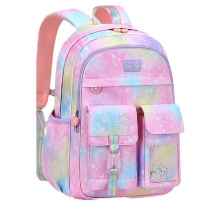 VIDOSCLA Kawaii Bunny Kids Girls Backpack Elementary Students BookBag School Bag for Kids - Image 2