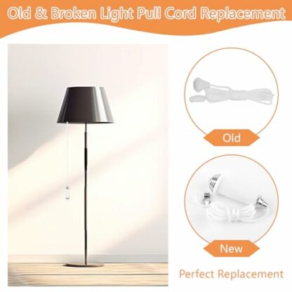 Vaktop Ceramic Bathroom Light Pull Cord, Pull Cord Handle with 100cm Light Pull Cord Extension, 8 * 2.4 cm Light Pull Cord Handle for Bathroom Toilet Light Ceiling Light Fan Switch 4 Vaktop Ceramic Bathroom Light Pull Cord, Pull Cord Handle with 100cm Light Pull Cord Extension, 8 * 2.4 cm Light Pull Cord Handle for Bathroom Toilet Light Ceiling Light Fan Switch - Image 4