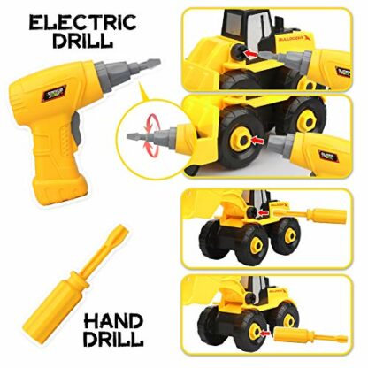Vanplay 6 in 1 Take-Apart Construction Vehicles include Toy Drill & Box, Digger Excavators Truck Building STEM Learning Gift, Electric Drill Toy Set for Boys Girls 3 4 5 years old 3 Vanplay 6 in 1 Take-Apart Construction Vehicles include Toy Drill & Box, Digger Excavators Truck Building STEM Learning Gift, Electric Drill Toy Set for Boys Girls 3 4 5 years old - Image 3