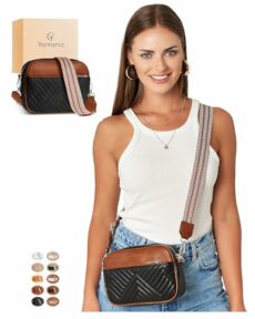 Vantamo Shoulder Bag for Women - Faux Leather Crossbody Bag with Anti Theft RFID Protection & Adjustable Strap