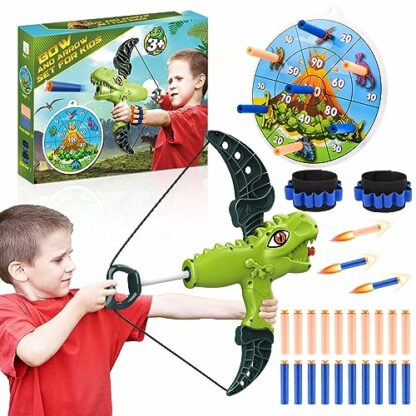 Veopoko Boys Toys Age 3 4 5 6 7 8, Dinosaur Toys for Boys Age 3-8 Bow and Arrow Set Kids Toys for 3-8 Year Old Boys 3 4 5 6 7 8 Year Old Boy Gifts Outdoor Toys for 3 4 5 6 7 8 Year Olds Kids 2 Veopoko Boys Toys Age 3 4 5 6 7 8, Dinosaur Toys for Boys Age 3-8 Bow and Arrow Set Kids Toys for 3-8 Year Old Boys 3 4 5 6 7 8 Year Old Boy Gifts Outdoor Toys for 3 4 5 6 7 8 Year Olds Kids - Image 2