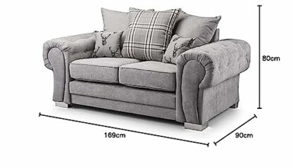 Verona Sofa | 3 Seater 2 Seater Corner Sofa | Grey Fabric Sofa | Living Room | Warranty Included - Image 3