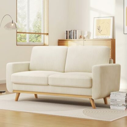 Vesgantti 172cm Loveseat Sofa, Comfy Corduroy Couch with Spring Cushion, 2 Seater Sofa with Solid Wood, Sofa Couch with Deep Seat, Sofa for Bedroom, Loveseat for Living Room, Office Couch - Image 4