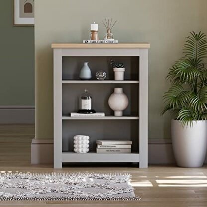 Vida Designs Arlington Bookcase Modern Display Shelves Storage MDF Furniture Grey (3 Tier) - Image 3