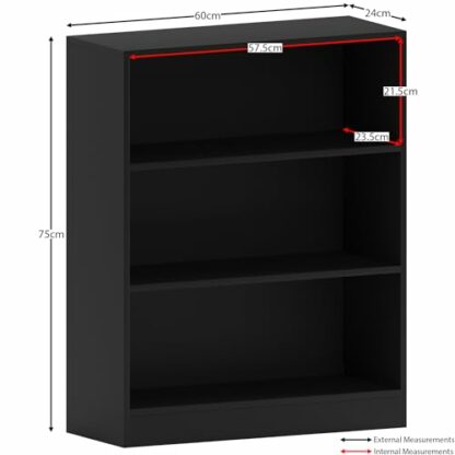 Vida Designs Cambridge 3 Tier Low Bookcases - Image 4
