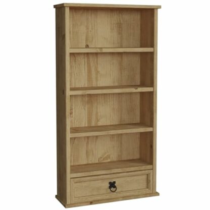 Vida Designs Corona Bookcase, 1 Drawer, Blu-ray/CD Rack, Solid Pine Wood - Image 2