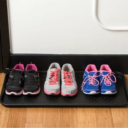 Vramy Multi-Purpose Boot Trays,Set of 2 Black Heavy Duty Shoe Trays for All Weather,Pet Feeding Mat,Use for Indoor and Outdoor,30" x 15" x 1.2" - Image 3