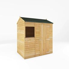 WALTONS 6 x 4 Overlap Storage Shed | Reverse Apex Roof | 7mm Overlap Cladding | Wooden Garden Storage Shed | 10 Year Anti Rot Guarantee | 6 x 4 6ft 4ft
