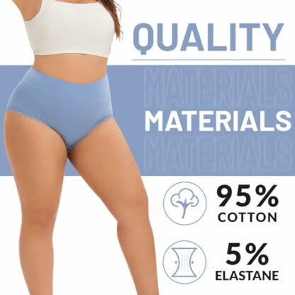 WEASIC High-Waisted Cotton Knickers for Women – Multipack Soft Ladies Underwear with Lace Trim & Elastic Waistband – Comfortable, Breathable, Stretchy Women's Briefs 3 WEASIC High-Waisted Cotton Knickers for Women – Multipack Soft Ladies Underwear with Lace Trim & Elastic Waistband – Comfortable, Breathable, Stretchy Women's Briefs - Image 3