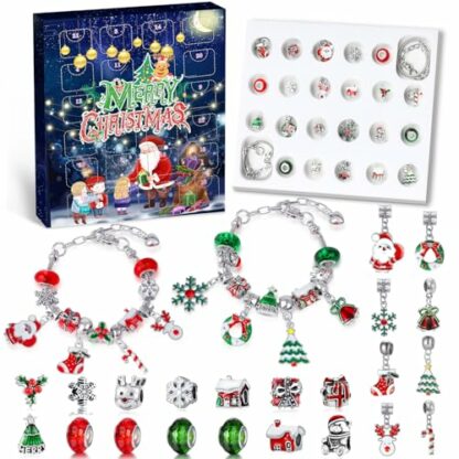 WEVOL Advent Calendar 2022 Child Girls, Christmas Calendar Bracelet Jewellery Girl 5-12 Years, Charms Bracelet Kit Making Jewellery Kids Girls Christmas Gifts 5 6 7 8 9 10 11 12 Years 2 WEVOL Advent Calendar 2022 Child Girls, Christmas Calendar Bracelet Jewellery Girl 5-12 Years, Charms Bracelet Kit Making Jewellery Kids Girls Christmas Gifts 5 6 7 8 9 10 11 12 Years - Image 2