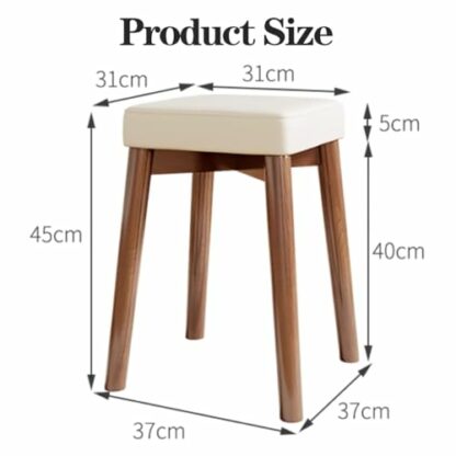 WIGSELBL Stackable Wooden Stools Set of 4,Portable Backless School Chairs with Square Top,Stacking Stools Kitchen Island Barstools for Classroom,Dining Room - Image 3