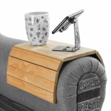 WINSOME Wooden Sofa Arm Tray Foldable Sofa Tray Couch Armrest Table Flexible Arm chair Tray Perfect for Drink Snacks, Magazine, and Remote