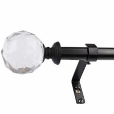 WL.Rocaille Diamond Curtain Rod 3/4 Inch Curtain Rods, Acrylic Finials Single Curtain Rod 28 to 48-Inch Window Curtain Rod …
