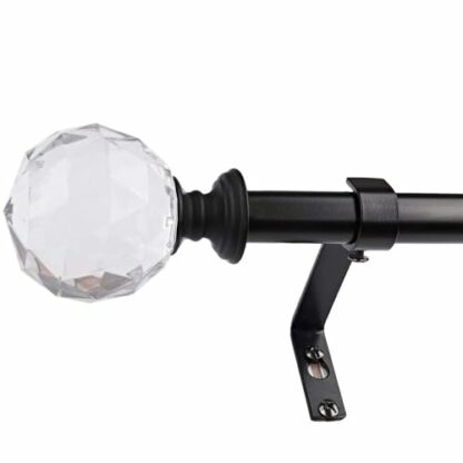 WL.Rocaille Diamond Curtain Rod 3/4 Inch Curtain Rods, Acrylic Finials Single Curtain Rod 28 to 48-Inch Window Curtain Rod … - Image 2