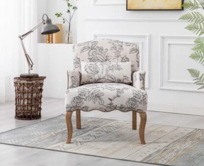 Wahson Modern Accent Chair, Lounge Tub Armchair in Linen, Upholstered Single Sofa Occasional Leisure Chair for Bedroom/Living Room/Reading 4 Wahson Modern Accent Chair, Lounge Tub Armchair in Linen, Upholstered Single Sofa Occasional Leisure Chair for Bedroom/Living Room/Reading - Image 4