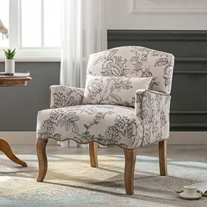 Wahson Modern Accent Chair, Lounge Tub Armchair in Linen, Upholstered Single Sofa Occasional Leisure Chair for Bedroom/Living Room/Reading 2 Wahson Modern Accent Chair, Lounge Tub Armchair in Linen, Upholstered Single Sofa Occasional Leisure Chair for Bedroom/Living Room/Reading - Image 2