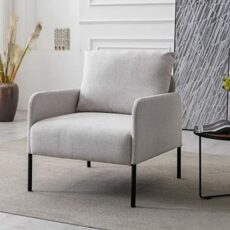 Wahson PU Leather Accent Chair Retro Armchair with Thick Padded Seat, Occasional Corner Chair for Living Room/Bedroom/Dining Room