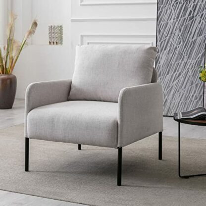 Wahson PU Leather Accent Chair Retro Armchair with Thick Padded Seat, Occasional Corner Chair for Living Room/Bedroom/Dining Room 2 Wahson PU Leather Accent Chair Retro Armchair with Thick Padded Seat, Occasional Corner Chair for Living Room/Bedroom/Dining Room - Image 2