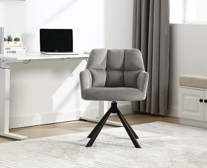 Wahson PU Leather Desk Chair Modern Swivel Armchair with Metal Legs, Occasional Accent Chair for Home Office - Image 3