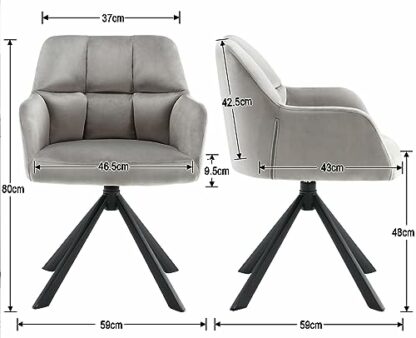 Wahson PU Leather Desk Chair Modern Swivel Armchair with Metal Legs, Occasional Accent Chair for Home Office - Image 4