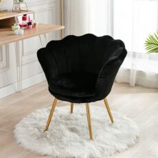Wahson Velvet Accent Chair for Bedroom with Gold Plating Metal Legs, Leisure Armchair for Living Room/Cafe/Vanity