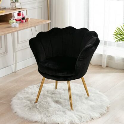 Wahson Velvet Accent Chair for Bedroom with Gold Plating Metal Legs, Leisure Armchair for Living Room/Cafe/Vanity - Image 2