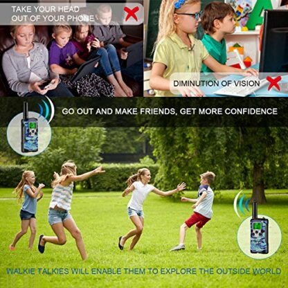 Walkie Talkies for Kids 8 Channel 3 KM Long Range Ingenious Communication Gadget Preventing Myopia Toys Best Birthday Gifts for 4-6 year old Boys Fit Outdoor Adventure Game Camping idea - Image 3