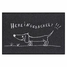 Waschbare Fußmatte "Hereingedackelt"