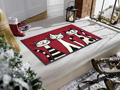 Wash+Dry 030812 Door Mat 50 x 75 cm with Three Cats Motif - Image 3