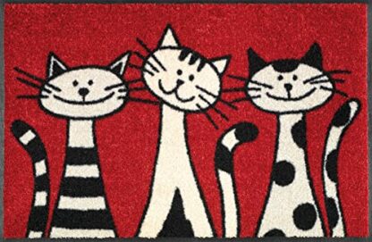 Wash+Dry 030812 Door Mat 50 x 75 cm with Three Cats Motif - Image 2