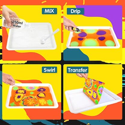 Water Marbling Paint for Kids - Arts and Crafts for Girls & Boys Crafts Kits Ideal Gifts for Kids Age 6+ 8-12 4 Water Marbling Paint for Kids - Arts and Crafts for Girls & Boys Crafts Kits Ideal Gifts for Kids Age 6+ 8-12 - Image 4