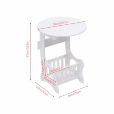 Pantanal White Living Room Small Sofa Side Table Round Little Coffee Tables End Table with Storage Shelf Basket, Kids Bedroom Wood Bedside Table Nightstand for Corner Small Space Balcony