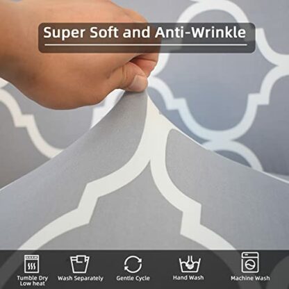 Wing Chair Slipcovers 2 Pieces Stretch Spandex Wingback Chair Covers Sofa Slipcover Printing Wingback Armchair Slipcovers Furniture Protector Couch Soft with Elastic Bottom for Wingback Chairs,03 - Image 4