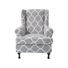 Wing Chair Slipcovers 2 Pieces Stretch Spandex Wingback Chair Covers Sofa Slipcover Printing Wingback Armchair Slipcovers Furniture Protector Couch Soft with Elastic Bottom for Wingback Chairs,03
