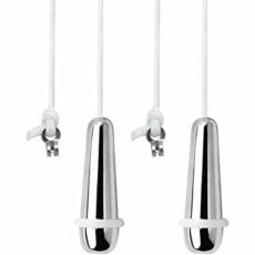 Wiredock 2 Pack Pull Cord Weight Handle Blind Pull Chrome Light Pull with Rubber Ring for Shower/Bathroom/Toilet/Fan Switch|SH124