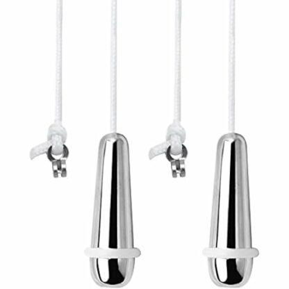 Wiredock 2 Pack Pull Cord Weight Handle Blind Pull Chrome Light Pull with Rubber Ring for Shower/Bathroom/Toilet/Fan Switch|SH124 - Image 2