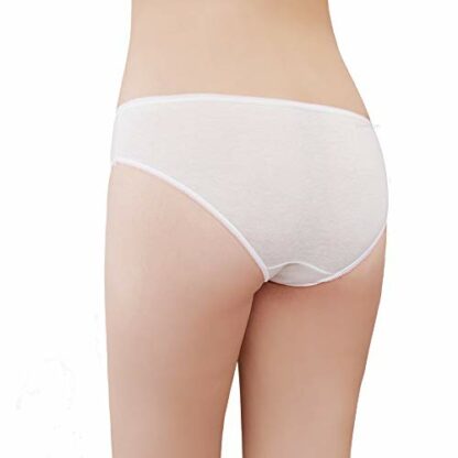 Women’s Disposable Underwear for Travel-Hospital Stays- 100% Cotton Panties White(10pk) 3 Women’s Disposable Underwear for Travel-Hospital Stays- 100% Cotton Panties White(10pk) - Image 3